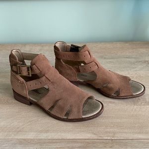 CAT suede women’s sandals. Size 7 38. Tan brown